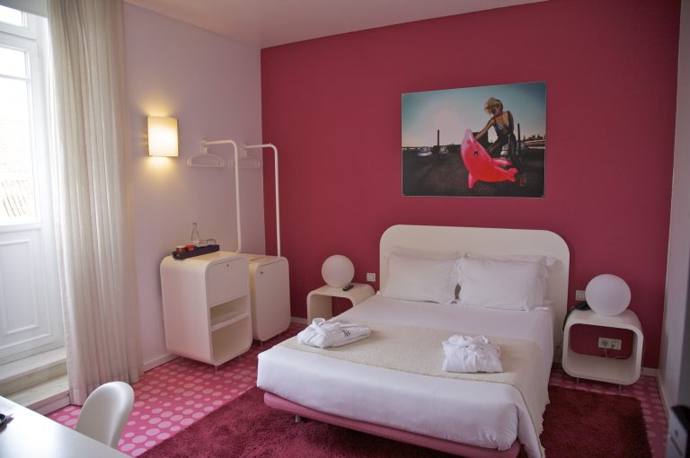 Guest room (bedroom) at International Design Hotel, Lisbon (Lisboa), Portugal.  Property Release WS4.