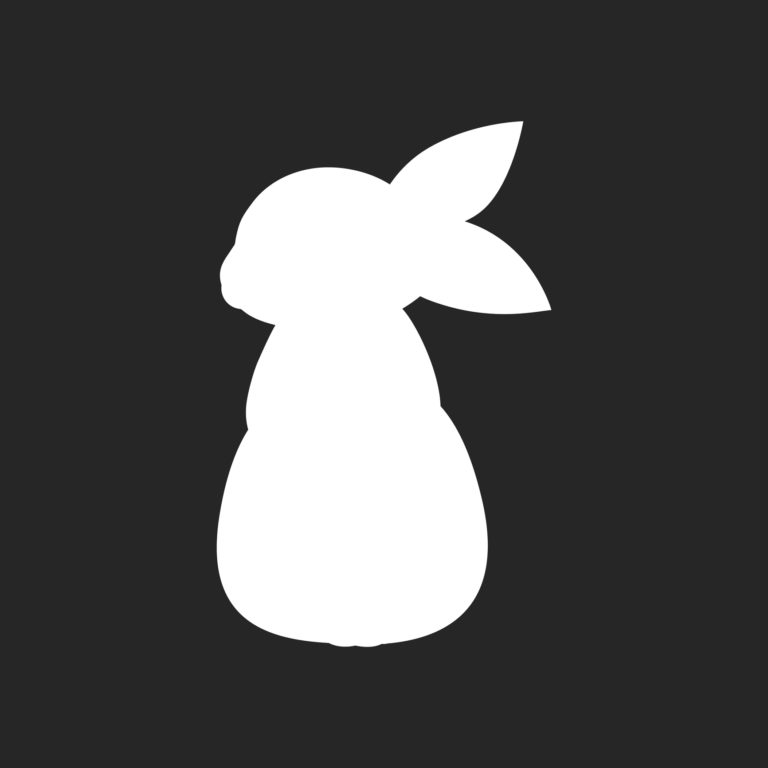 Bunny pet silhouette. Hare vector cute rabbit in cartoon style