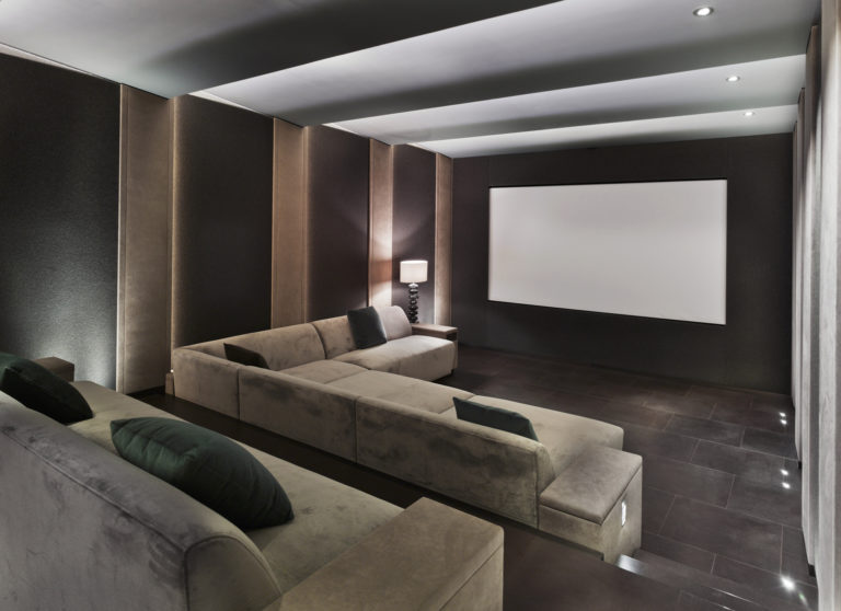 Home cinema in mansion in the suburbs of Moscow